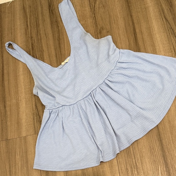 Olivia Rae Light Blue Ribbed Knit Top - Picture 4 of 4